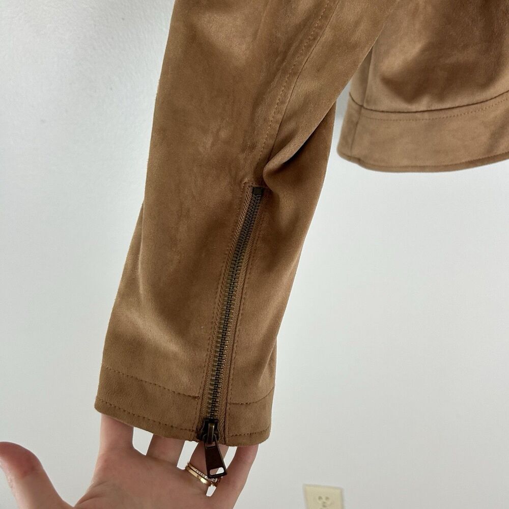 Anthropologie XL Suede Lucie Moto Jacket Brown Motorcycle Western Country Hippie - Picture 7 of 7